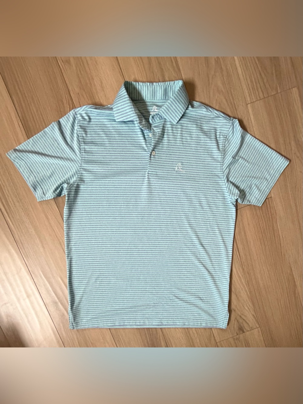 Rhoback Striped Light Blue/Purple Polo Shirt - Men's Casual Golf Top Medium